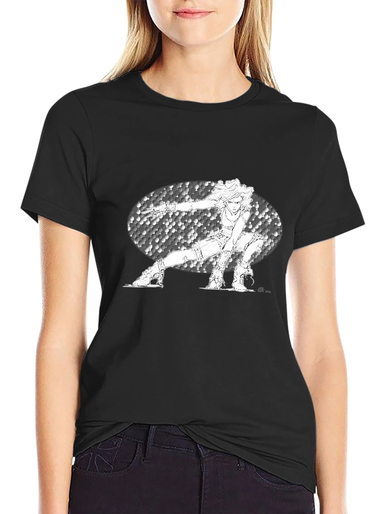 Anime Character Graphic Black T-Shirt