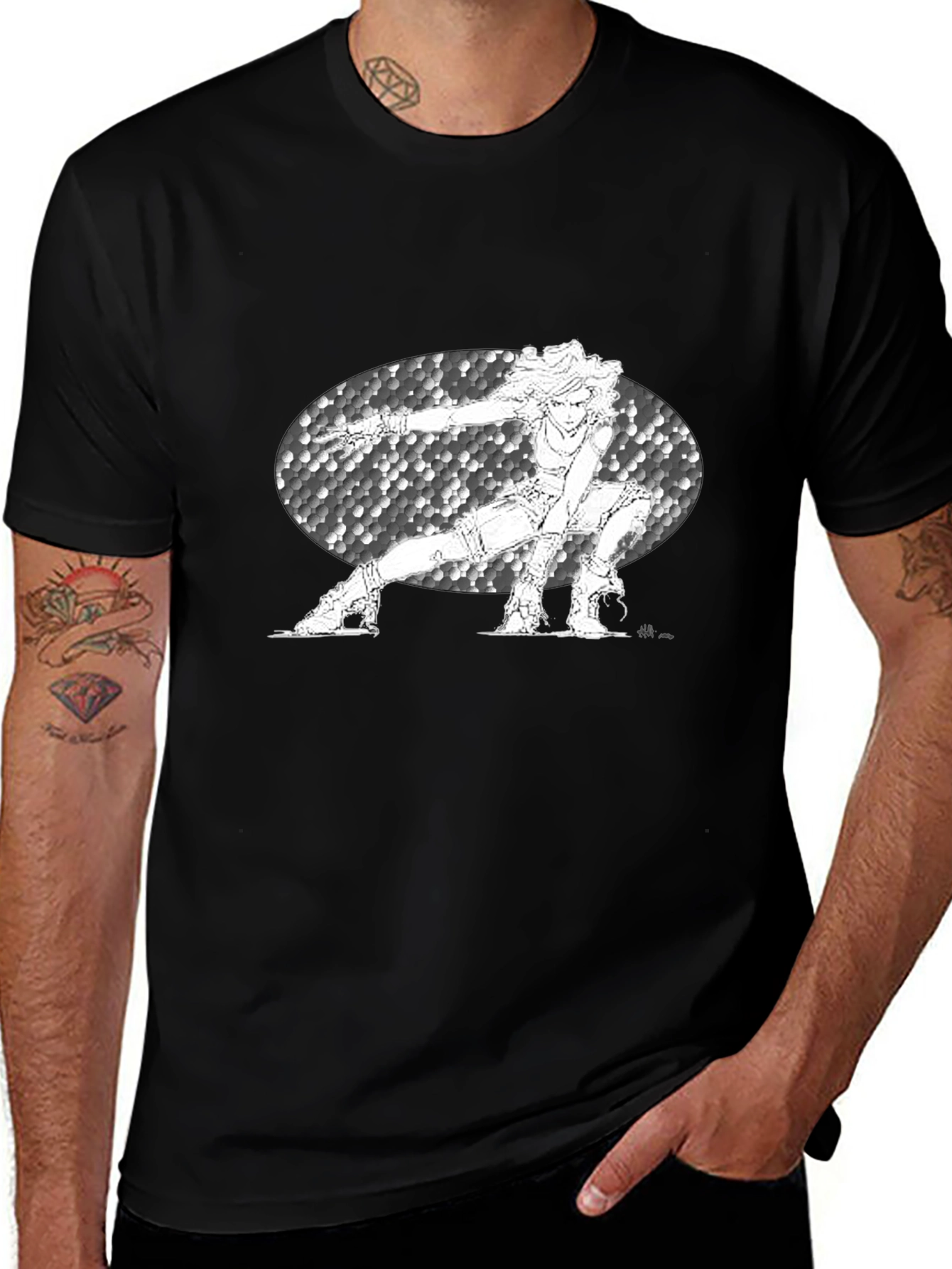 Anime Character Graphic Black T-Shirt