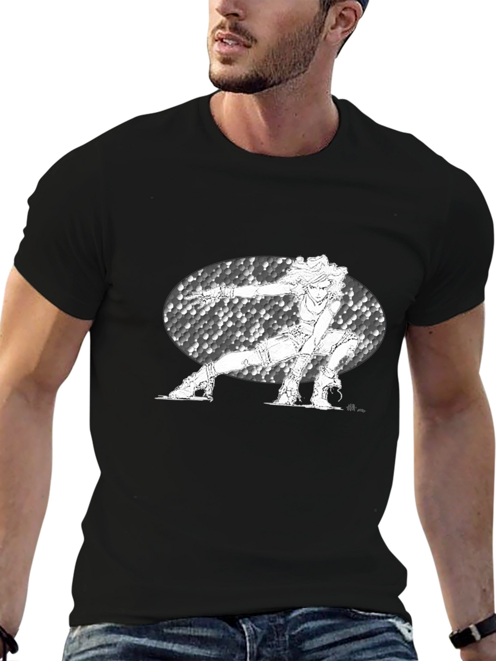 Anime Character Graphic Black T-Shirt