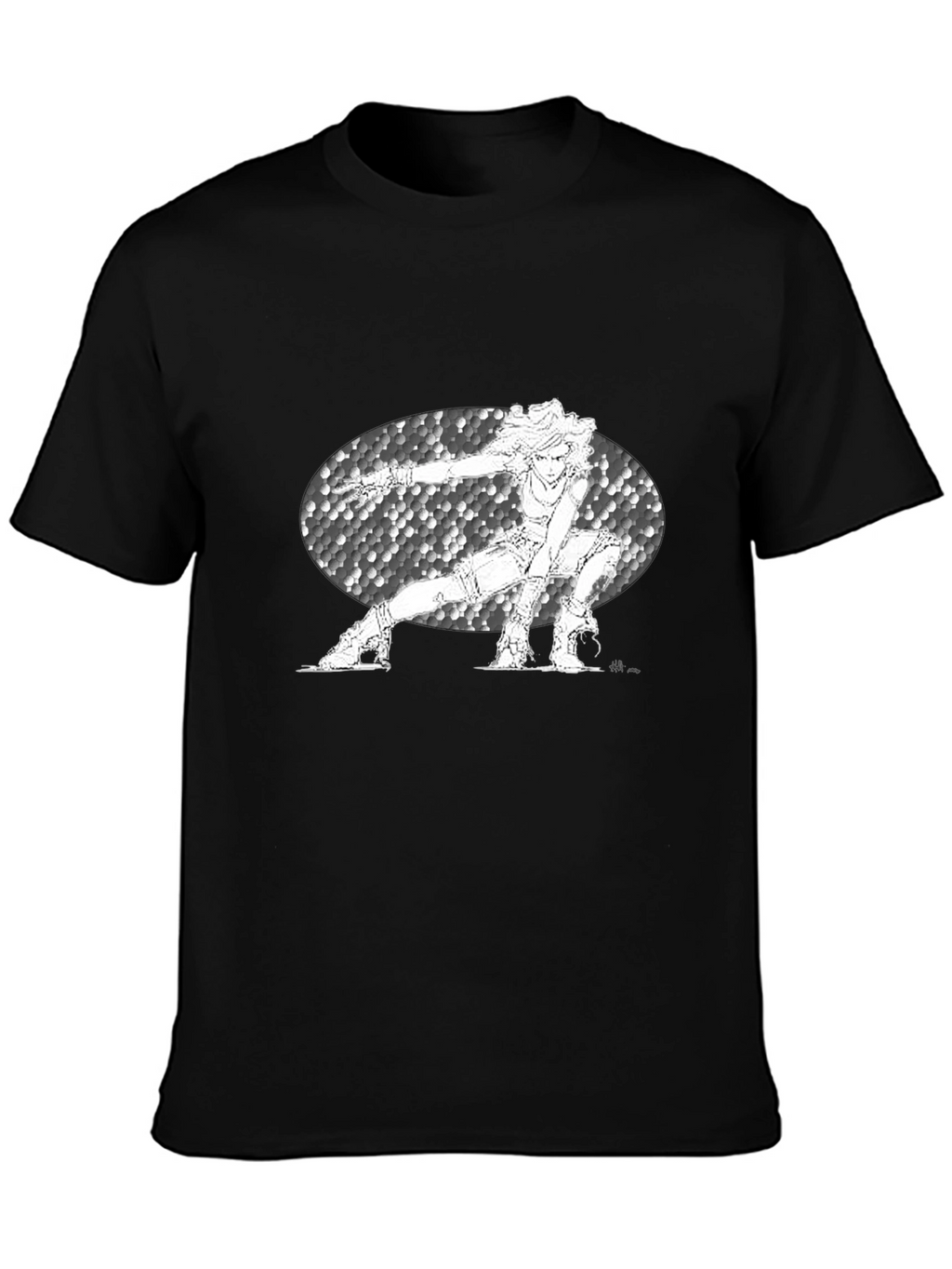 Anime Character Graphic Black T-Shirt