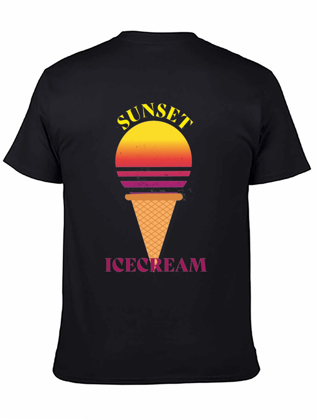 Sunset Ice Cream Graphic Tee - Stylish Black T-Shirt