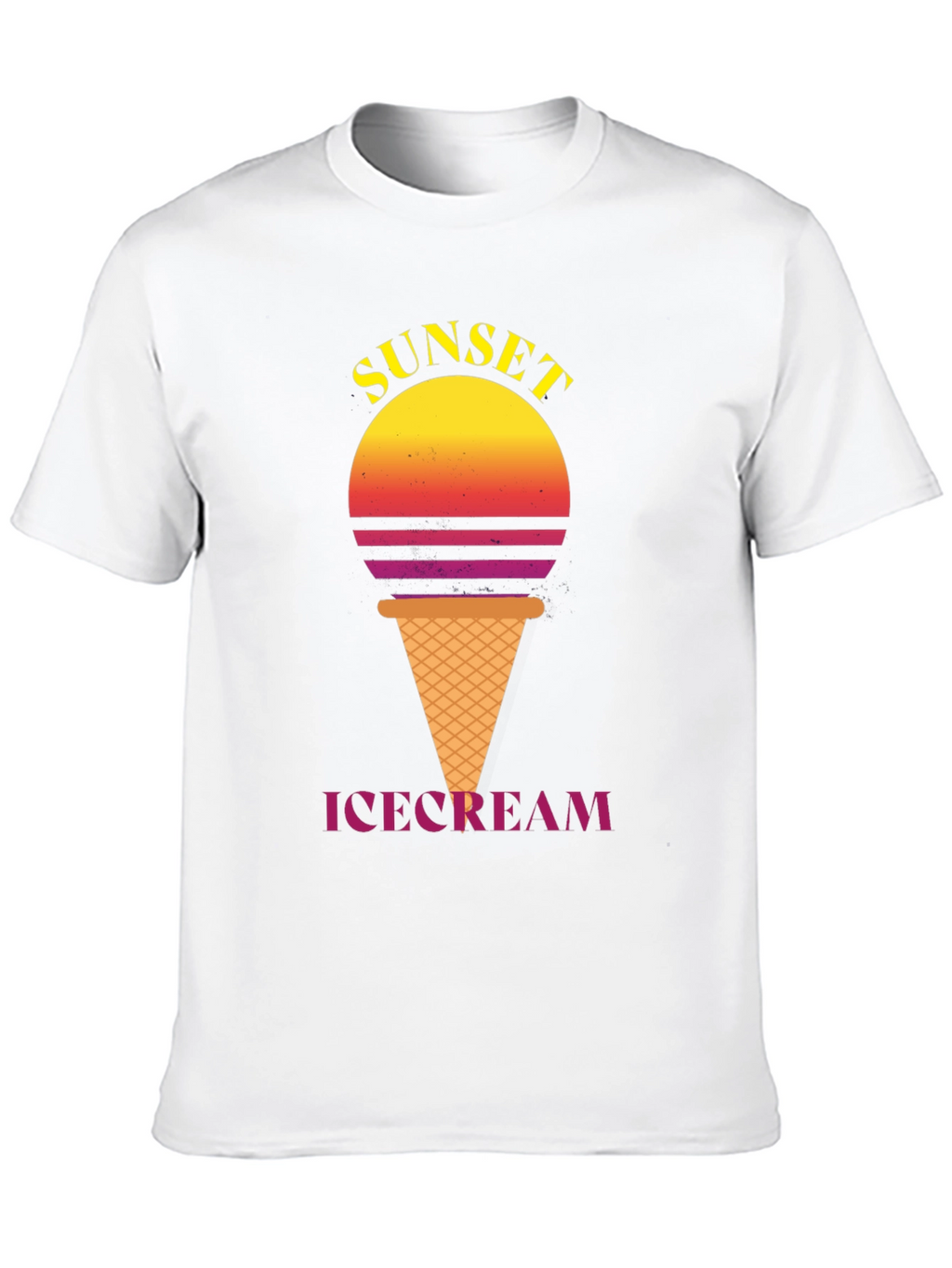 Sunset Ice Cream Graphic Tee - Stylish Black T-Shirt