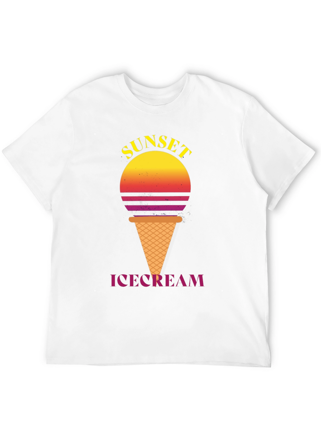 Sunset Ice Cream Graphic Tee - Stylish Black T-Shirt