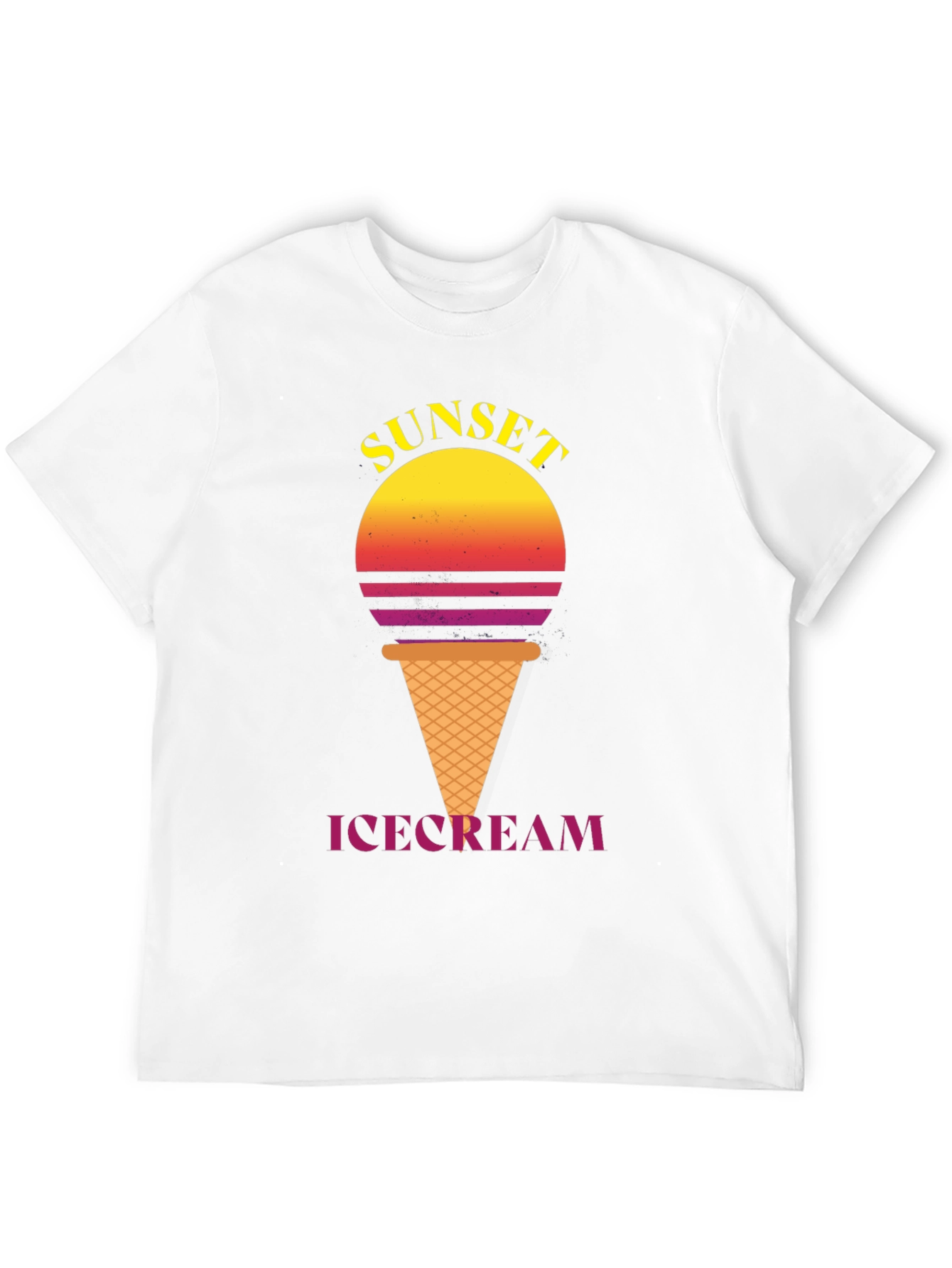 Sunset Ice Cream Graphic Tee - Stylish Black T-Shirt