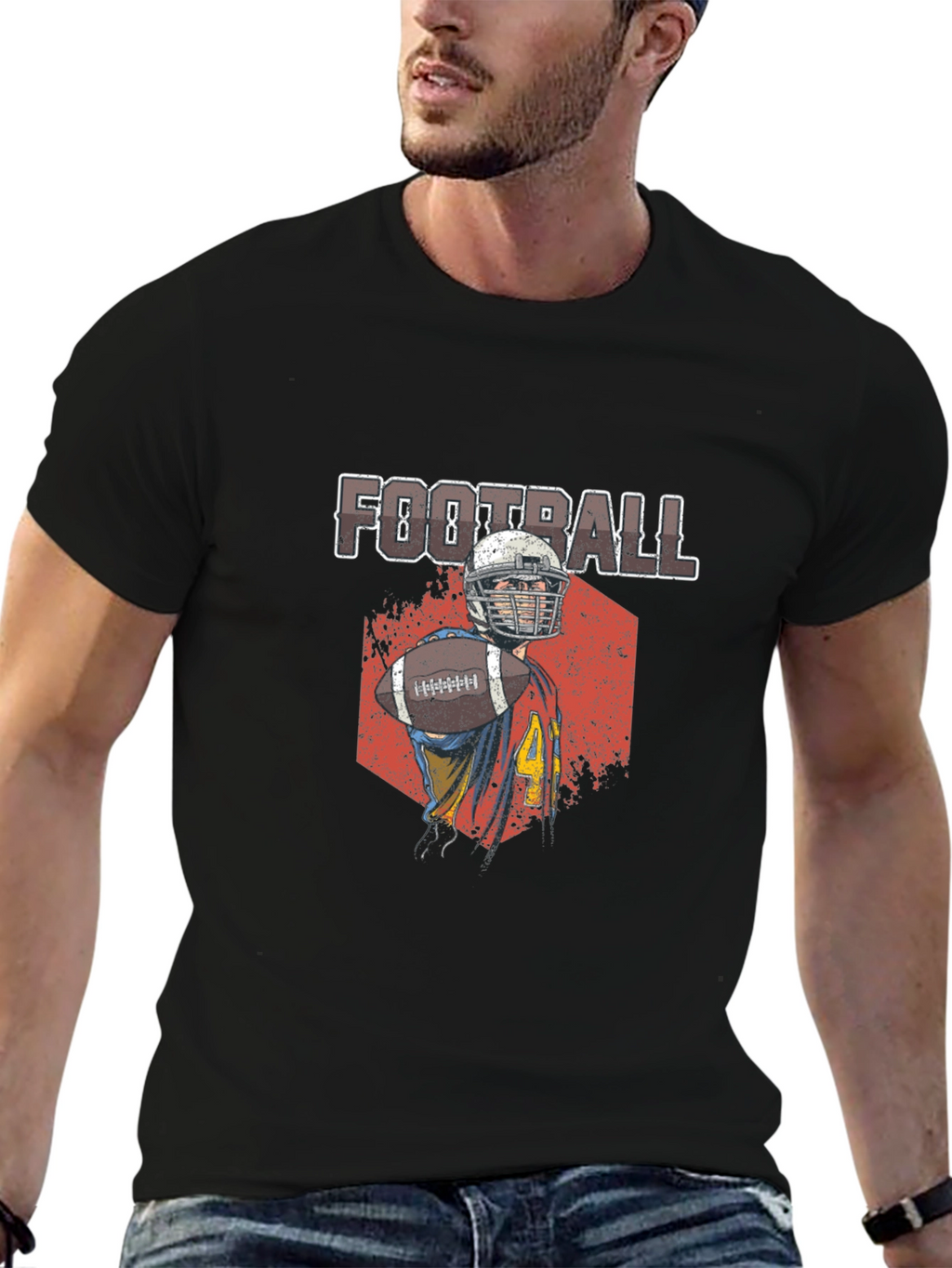 Football Player Graphic T-Shirt