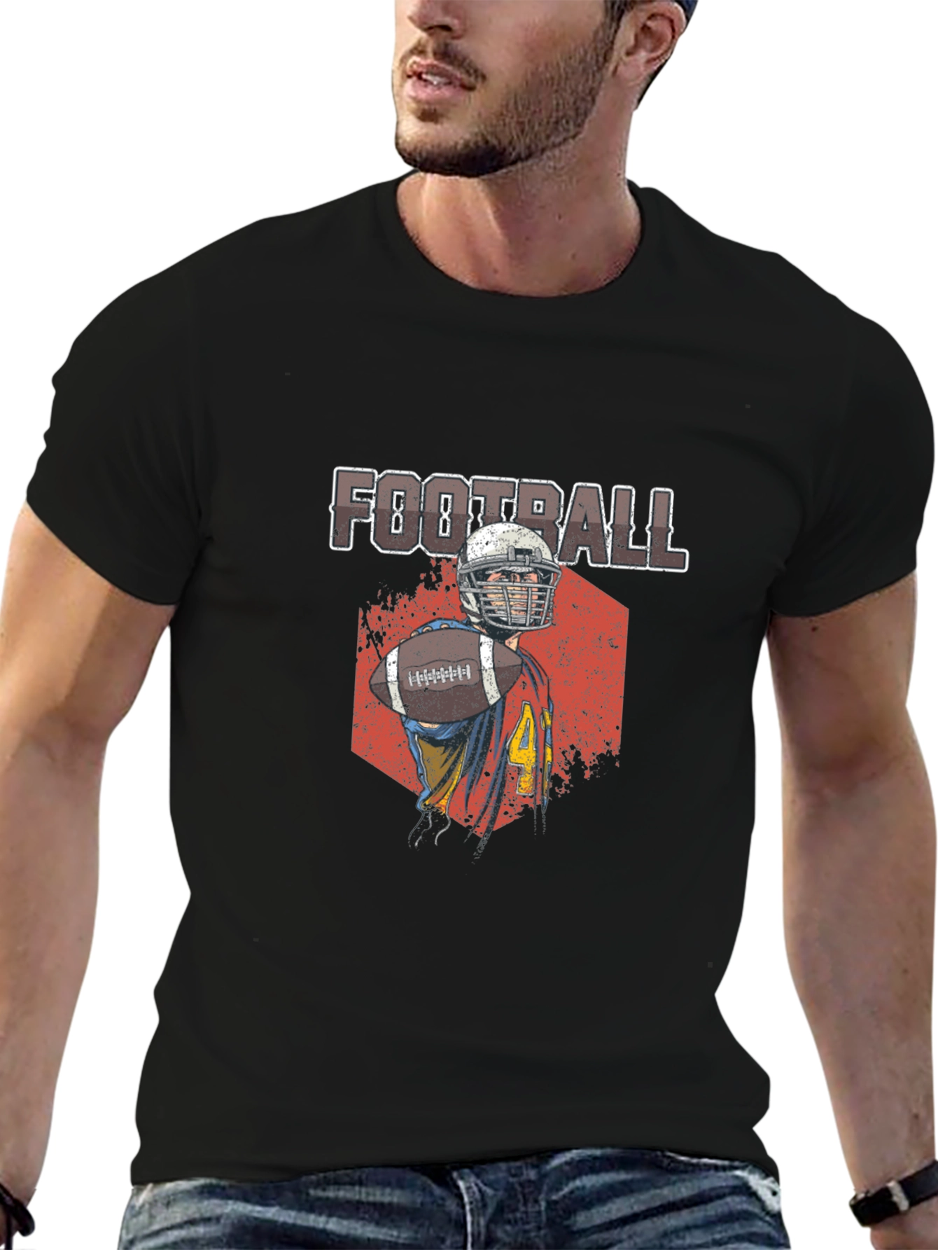 Football Player Graphic T-Shirt