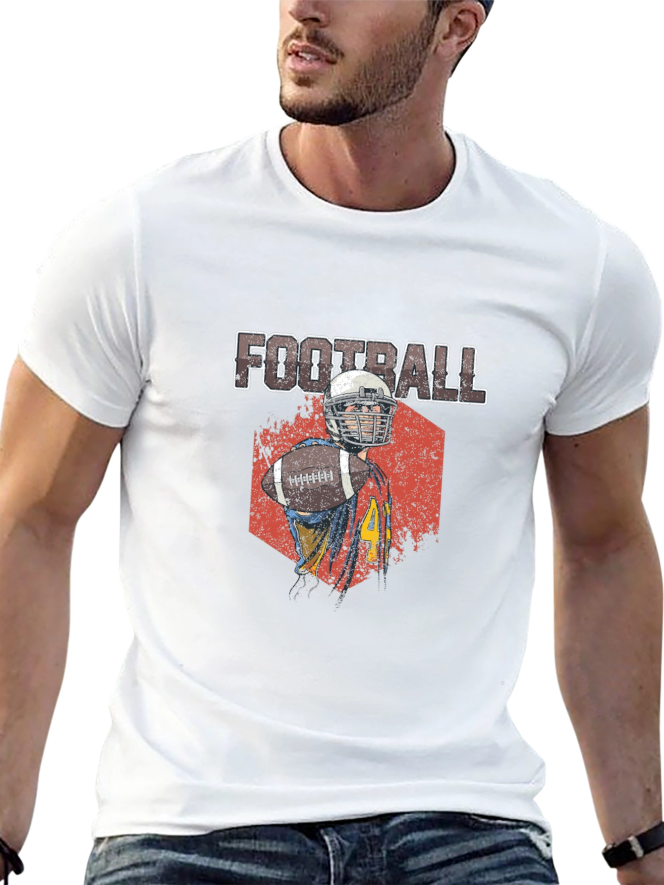 Football Player Graphic T-Shirt