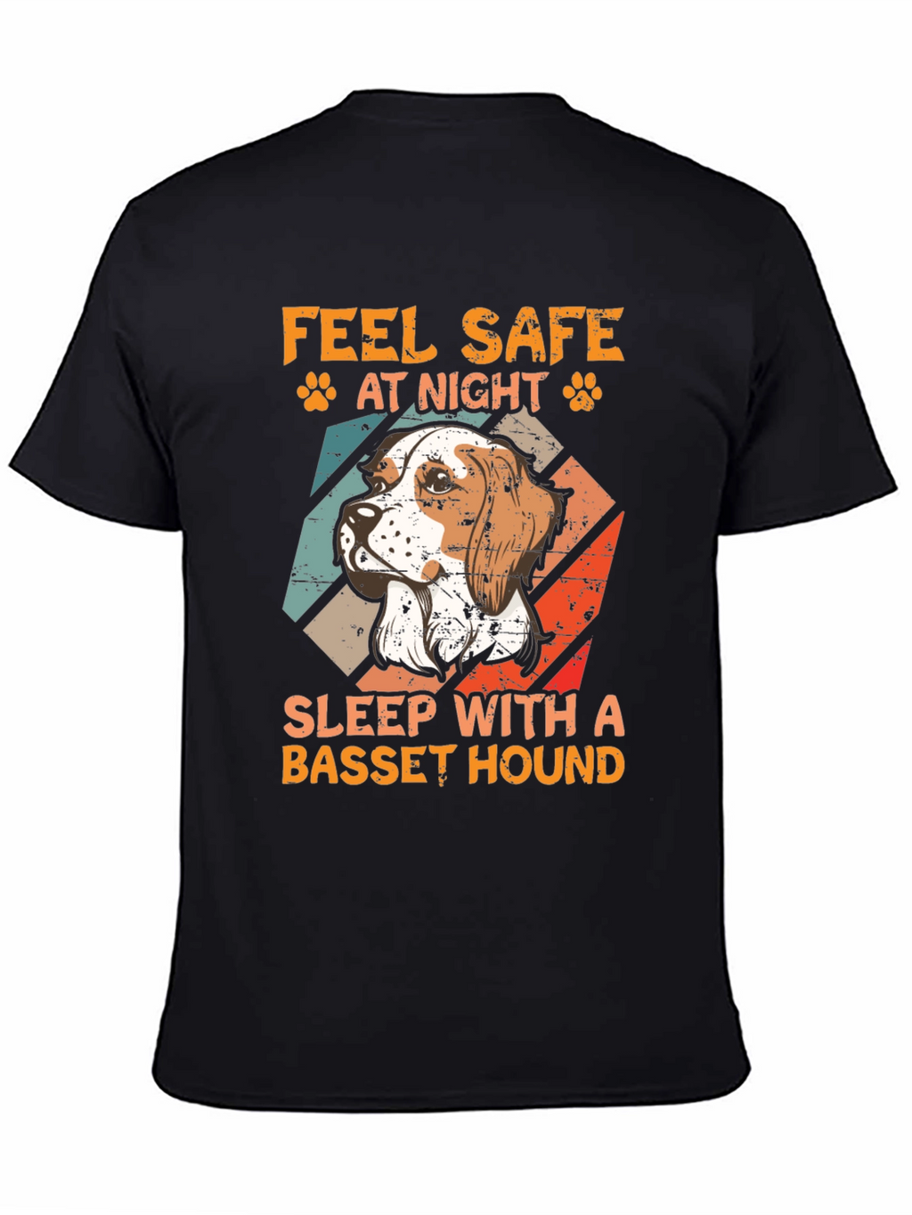 Feel Safe at Night Basset Hound Graphic Tee