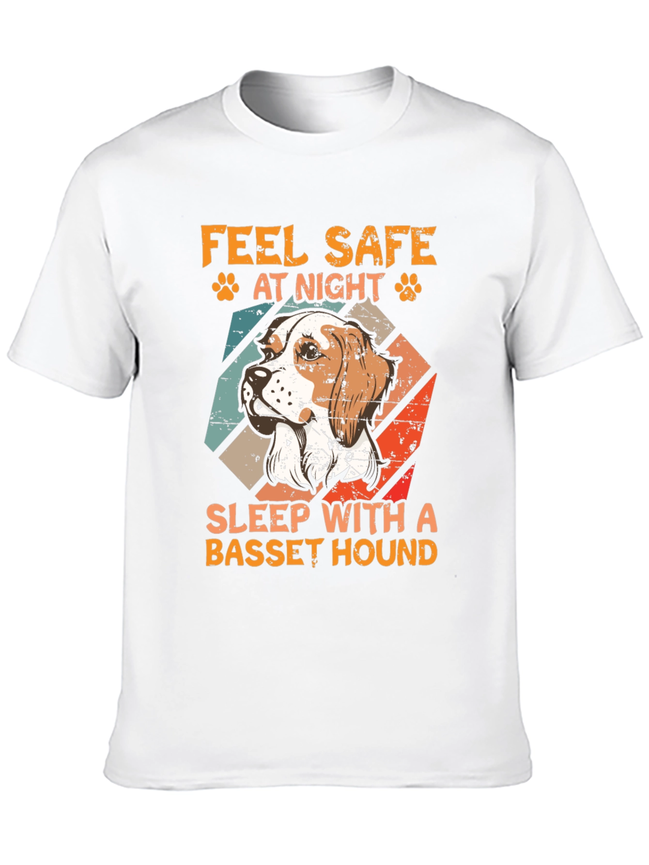 Feel Safe at Night Basset Hound Graphic Tee