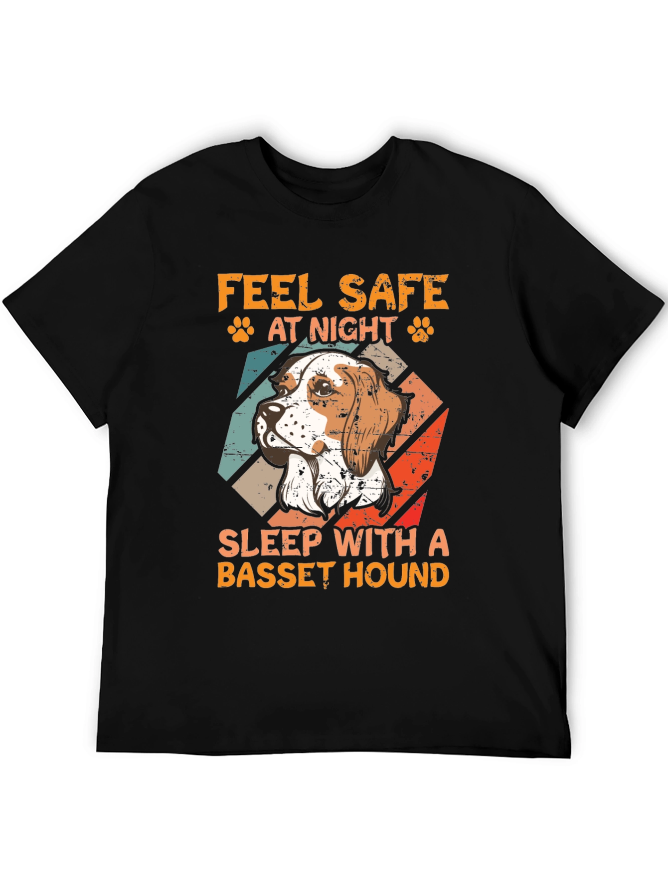 Feel Safe at Night Basset Hound Graphic Tee