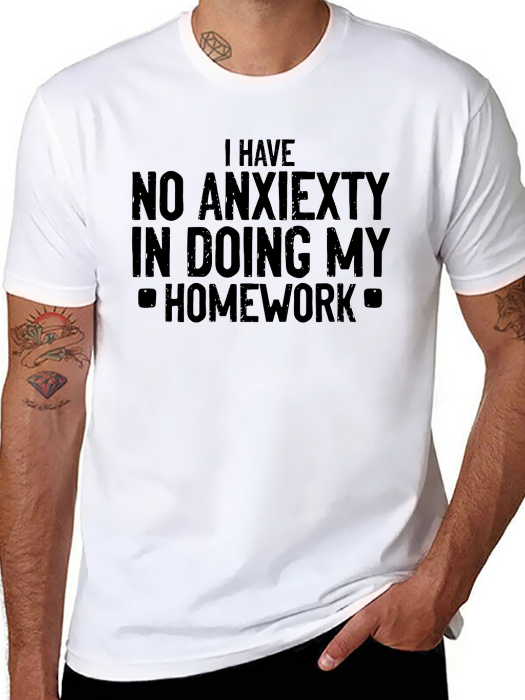 Funny No Anxiety Homework T-Shirt