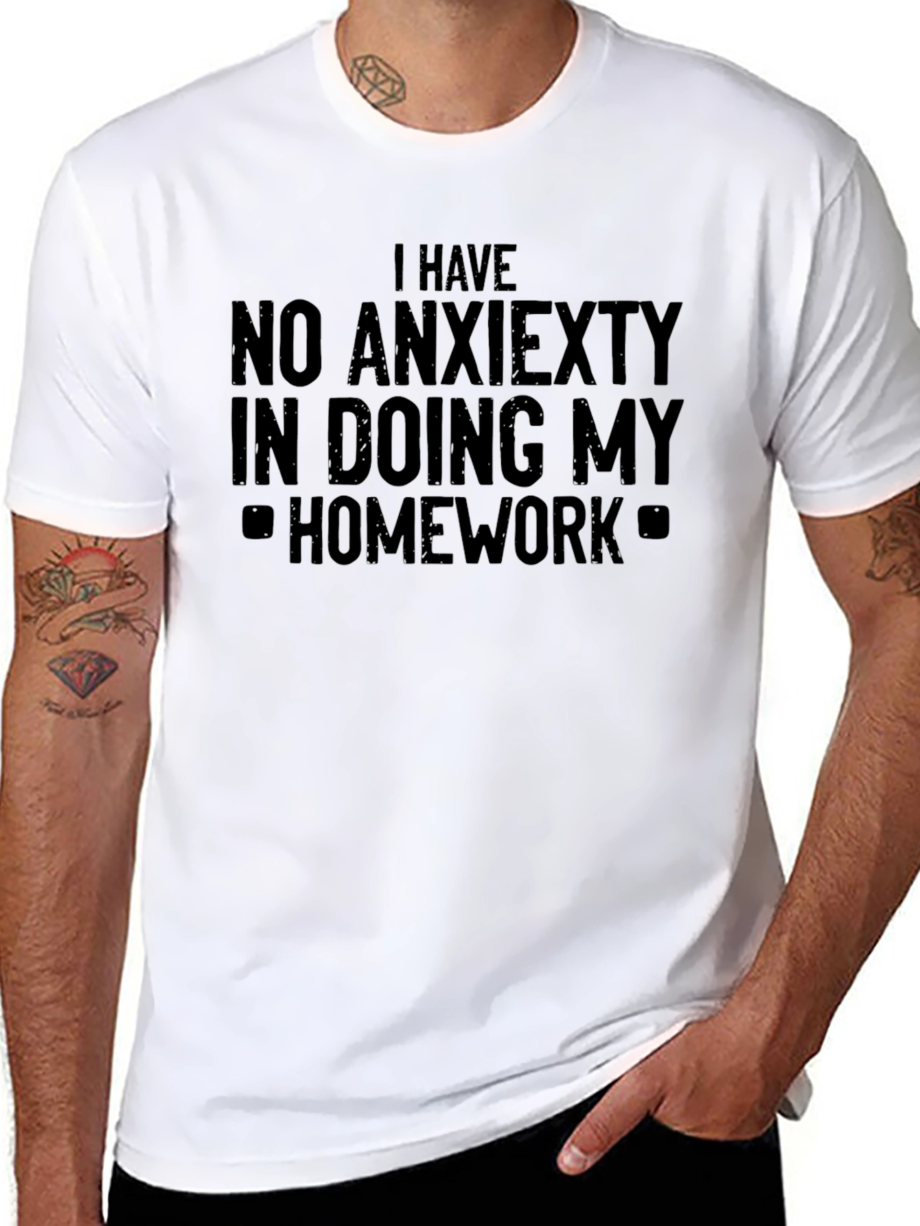 Funny No Anxiety Homework T-Shirt
