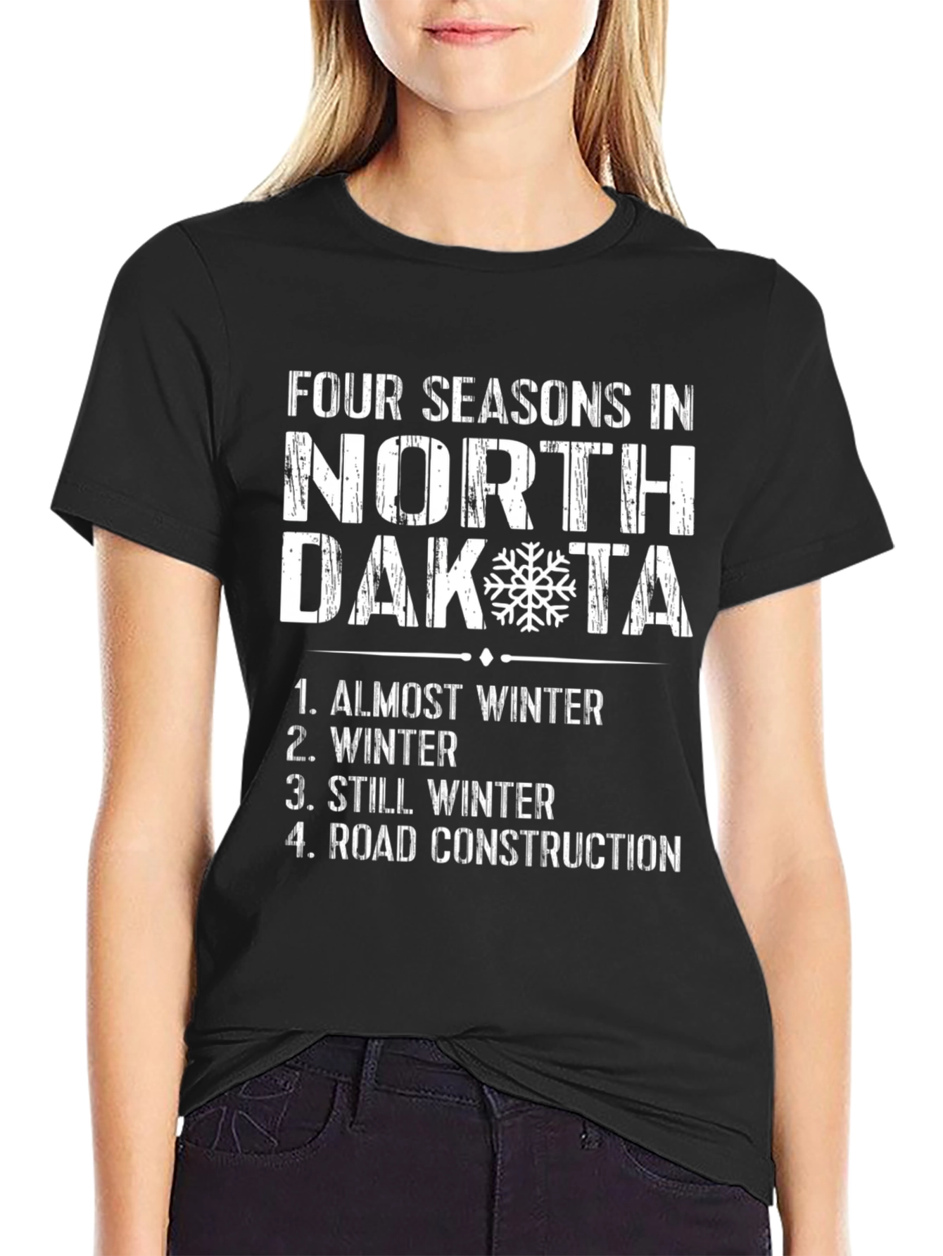 North Dakota Four Seasons T-Shirt - Winter Humor Tee
