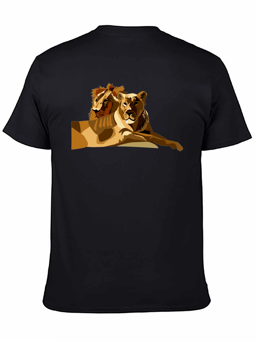 Lion & Lioness Graphic Black T-Shirt