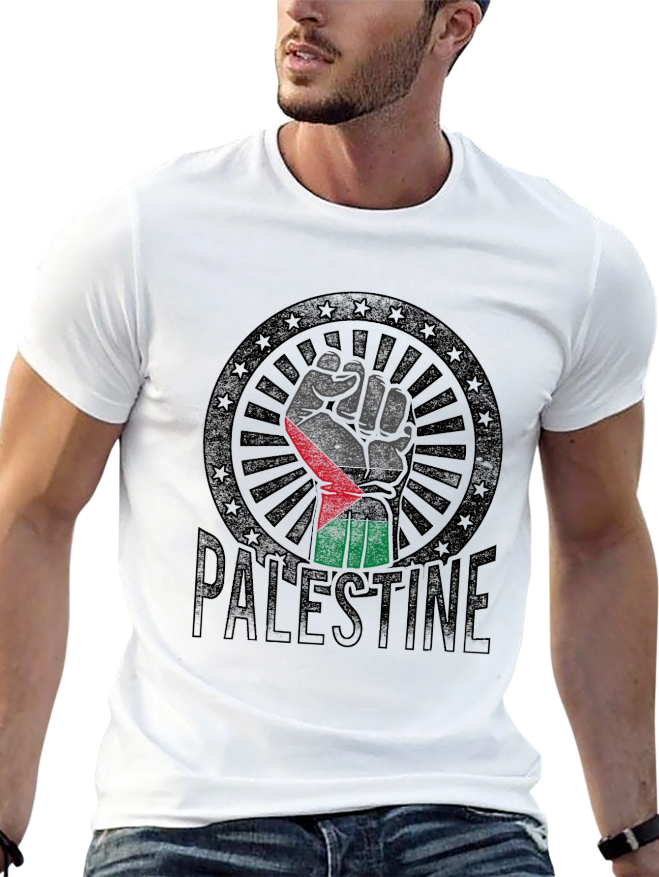 Palestine Flag Fist T-Shirt - Solidarity & Support