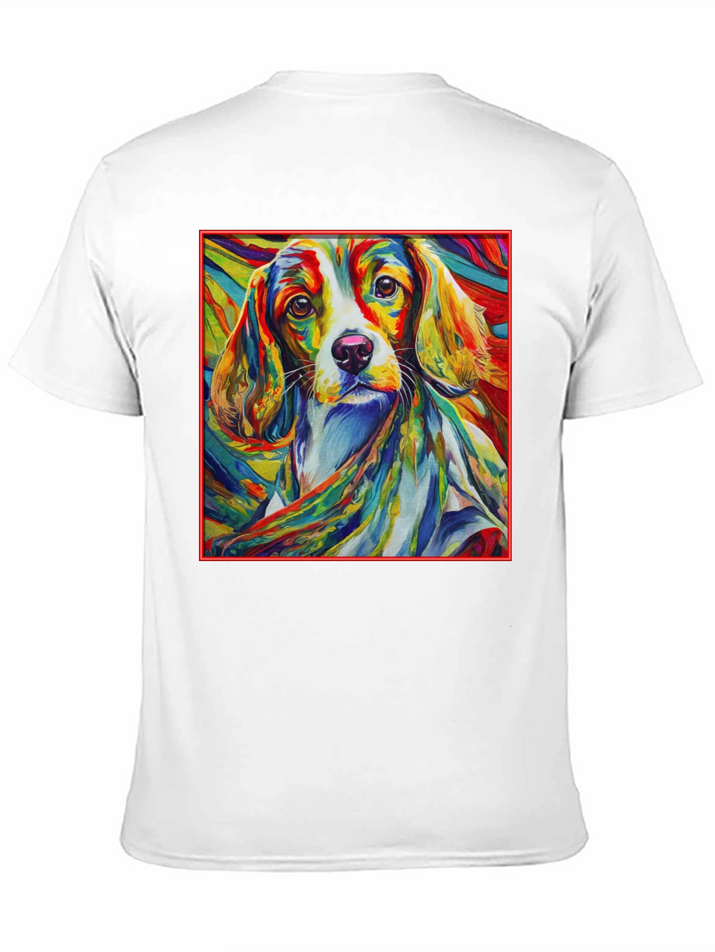 Vibrant Dog Art Black T-Shirt