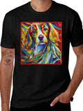 Vibrant Dog Art Black T-Shirt