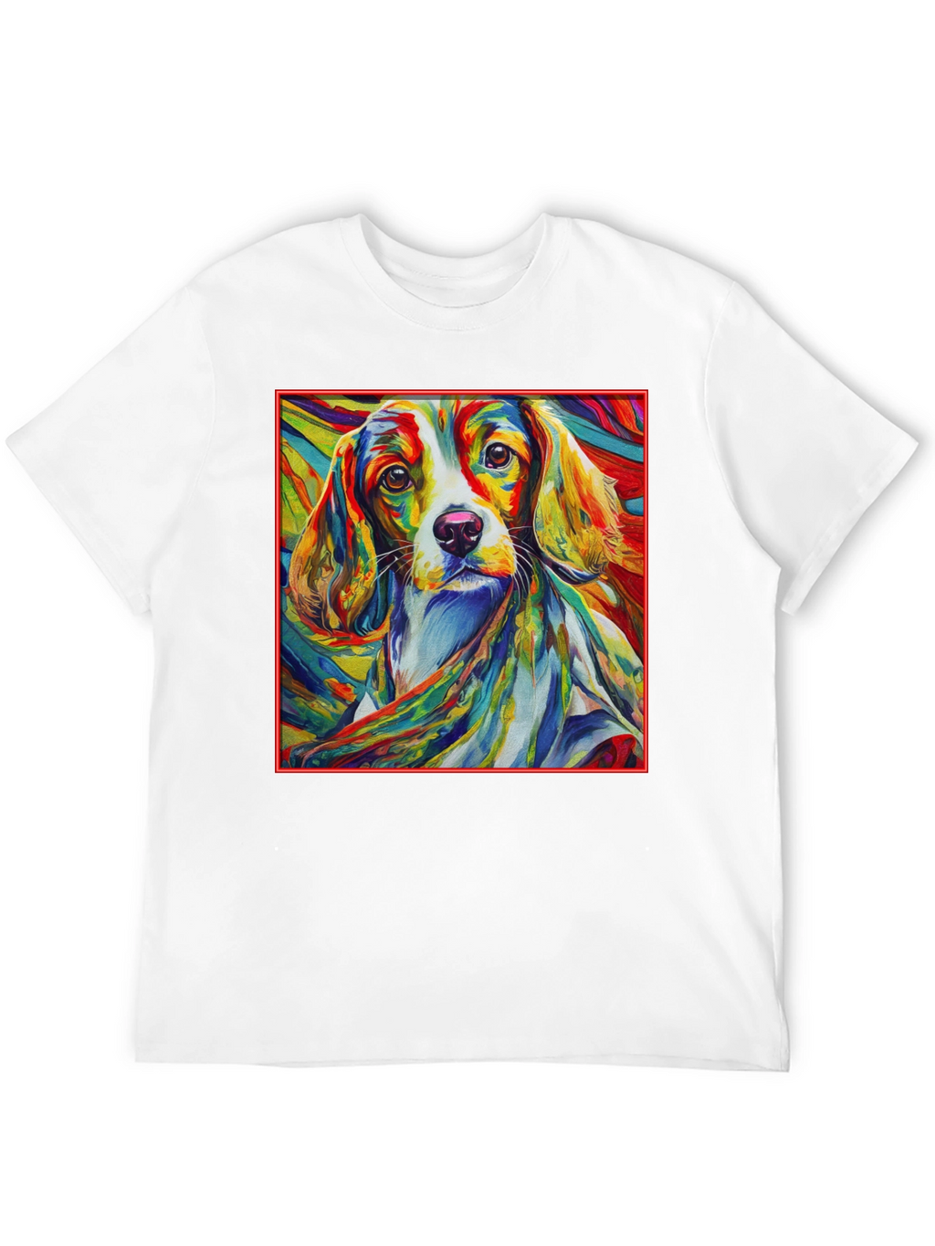Vibrant Dog Art Black T-Shirt