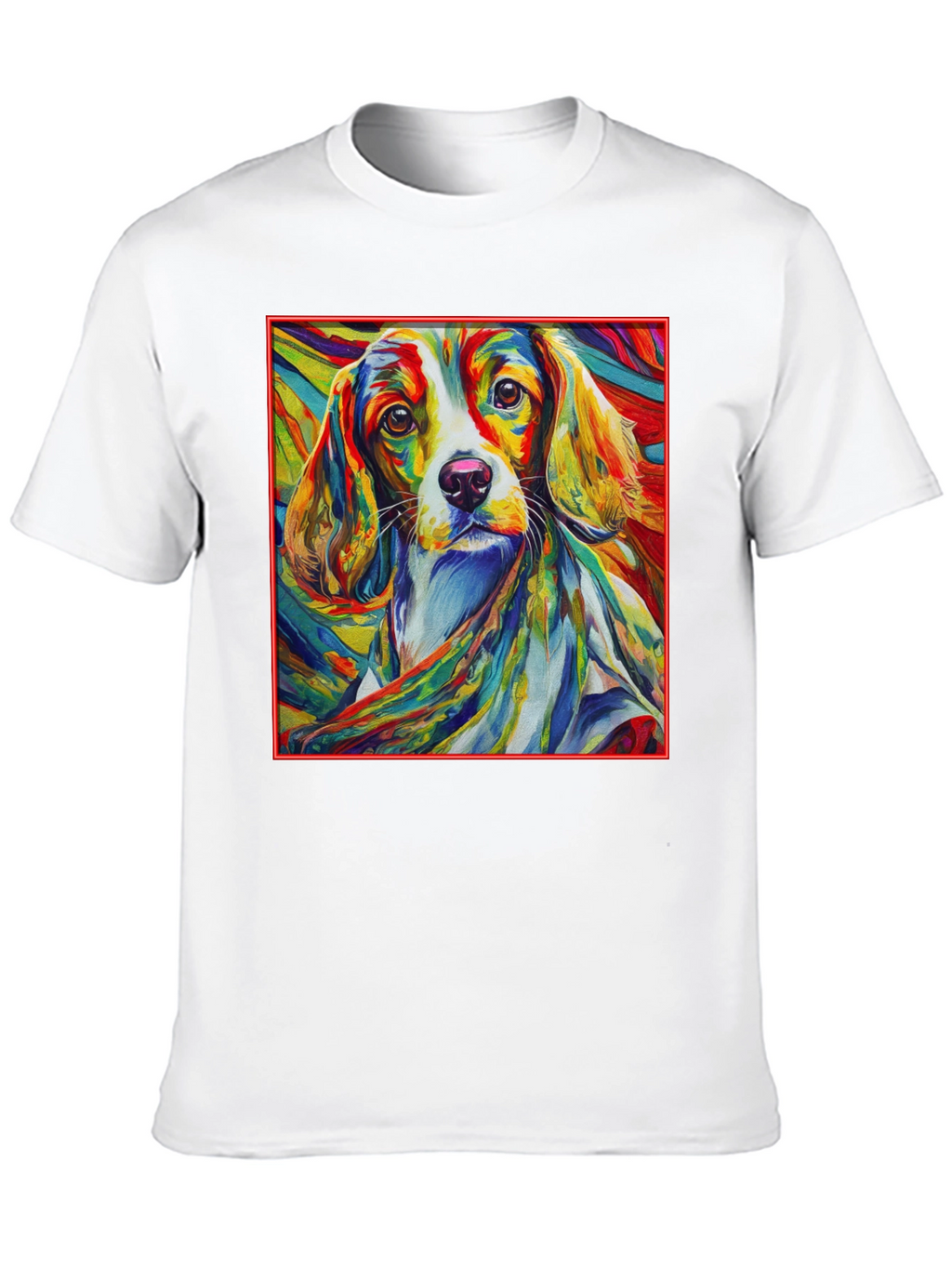 Vibrant Dog Art Black T-Shirt