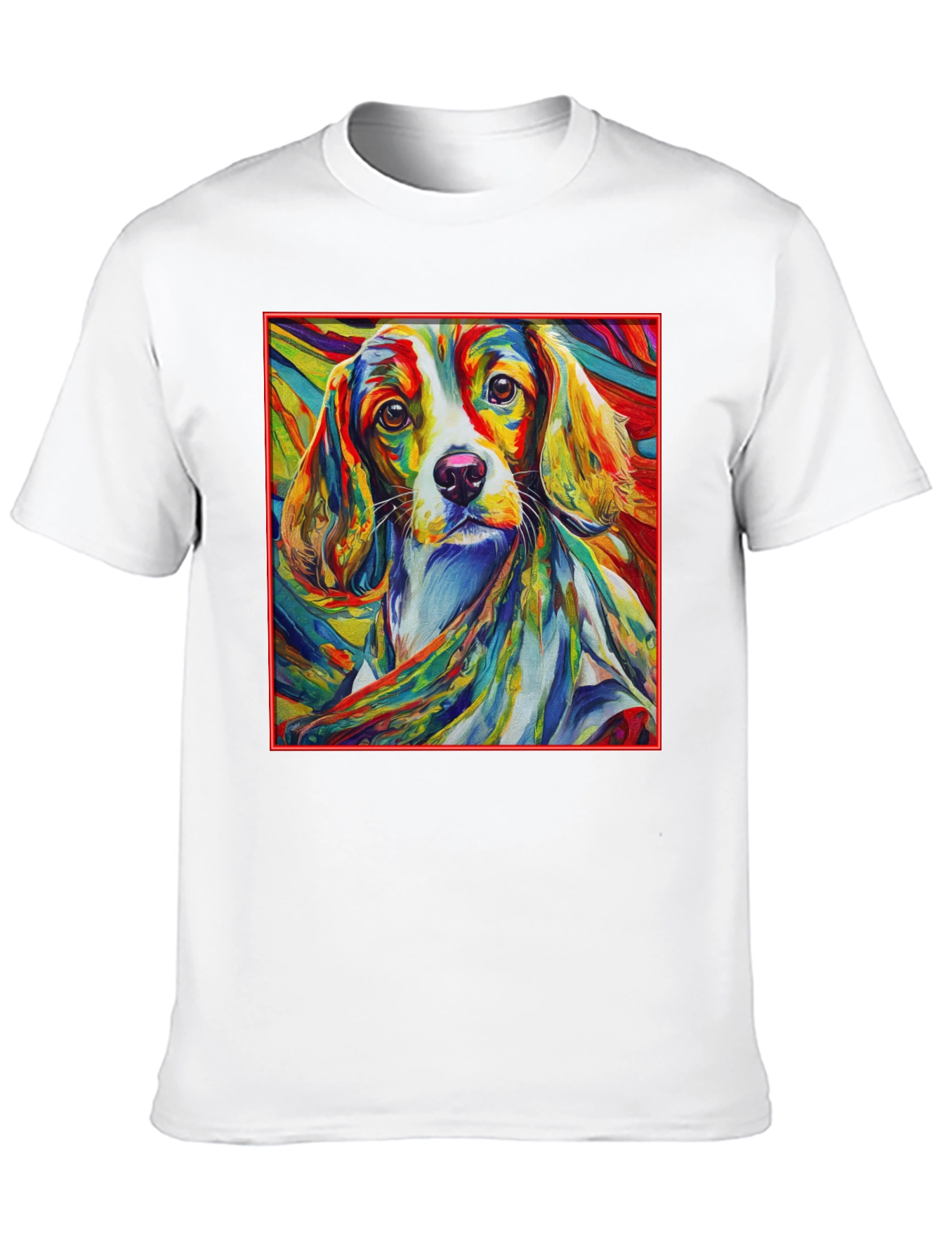 Vibrant Dog Art Black T-Shirt