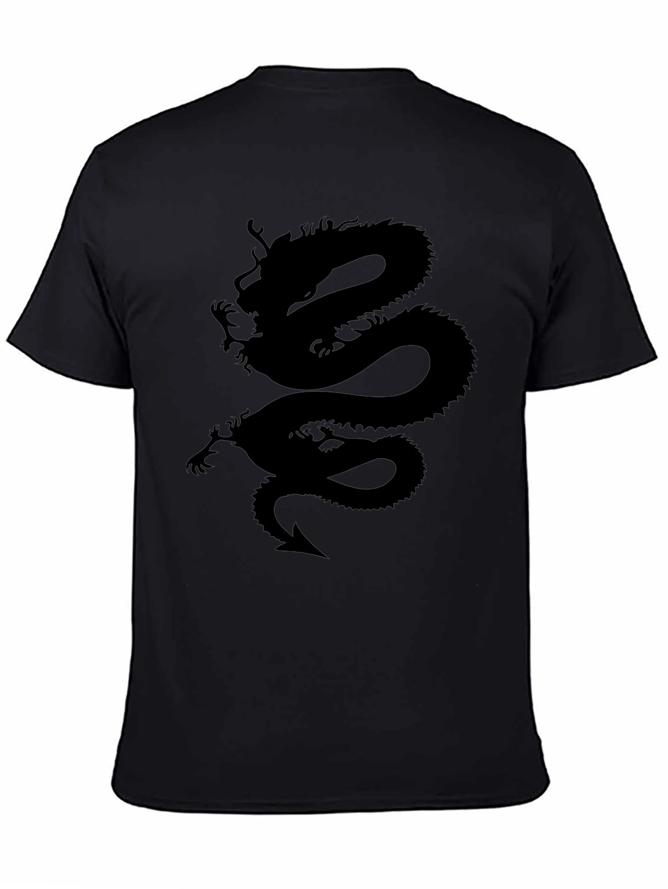 Dragon Graphic Tee - Black Cotton T-Shirt