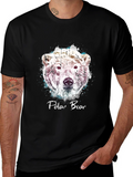 Polar Bear Graphic Print Crew Neck T-Shirt