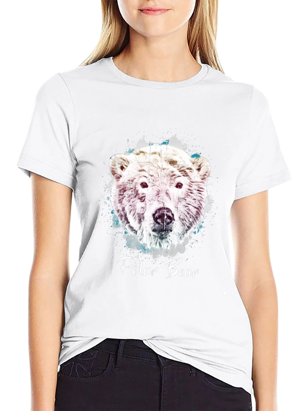 Polar Bear Graphic Print Crew Neck T-Shirt