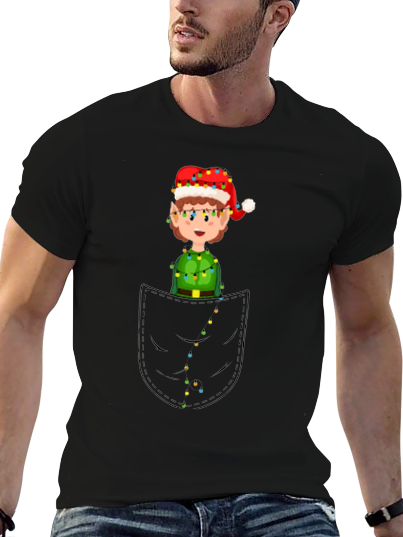 Elf in Pocket Graphic Tee - Holiday Fun
