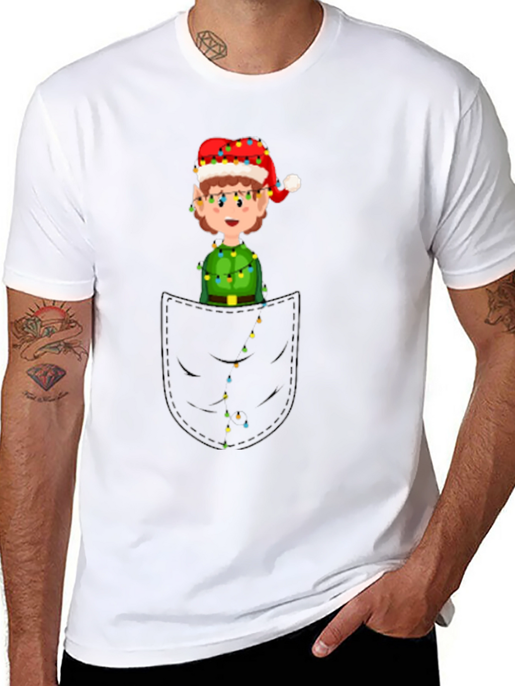 Elf in Pocket Graphic Tee - Holiday Fun