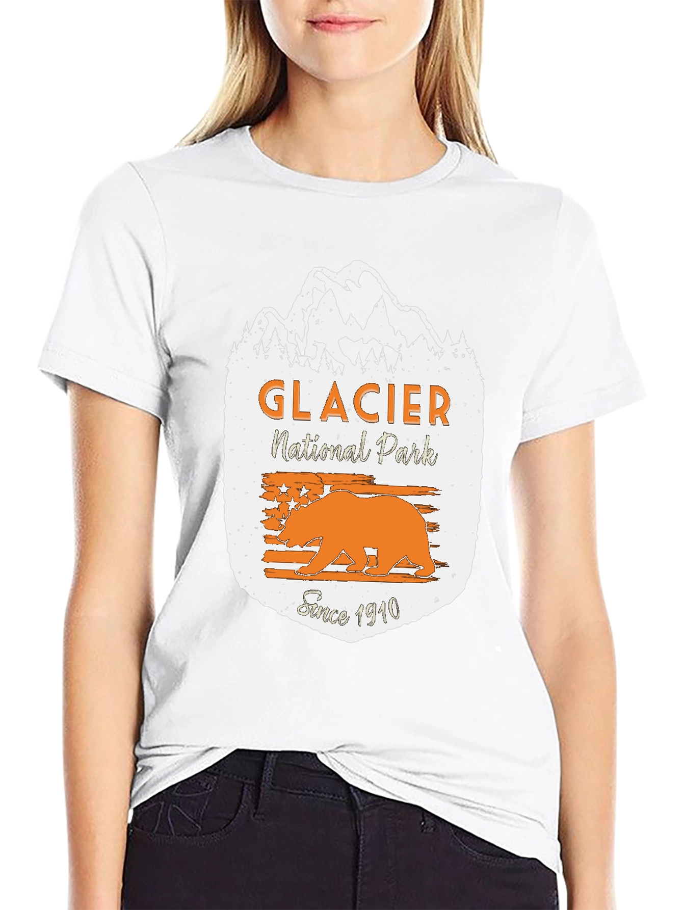 Glacier National Park T-Shirt - Vintage Bear Design