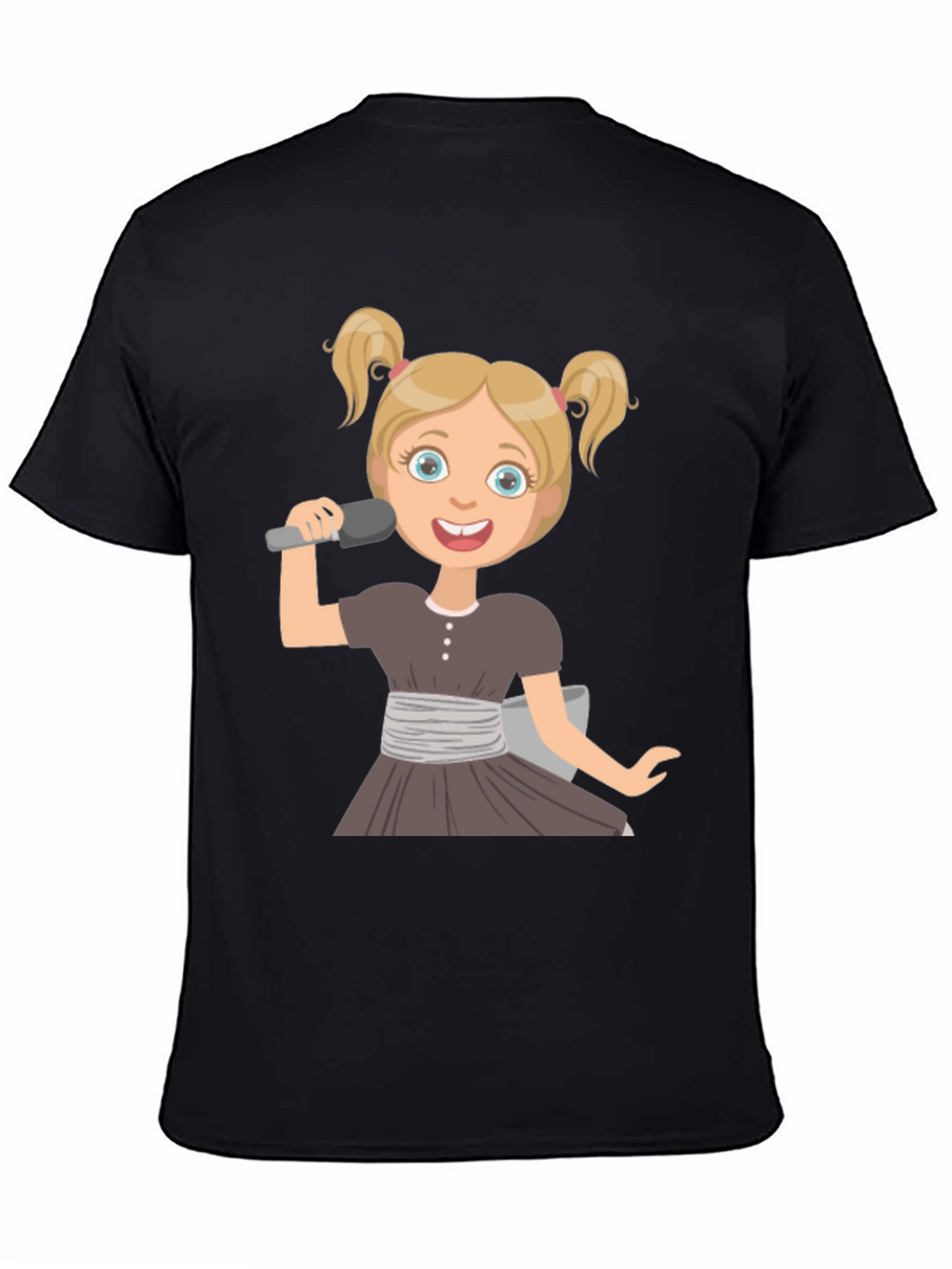 Girl Singer Graphic T-Shirt Black Tee