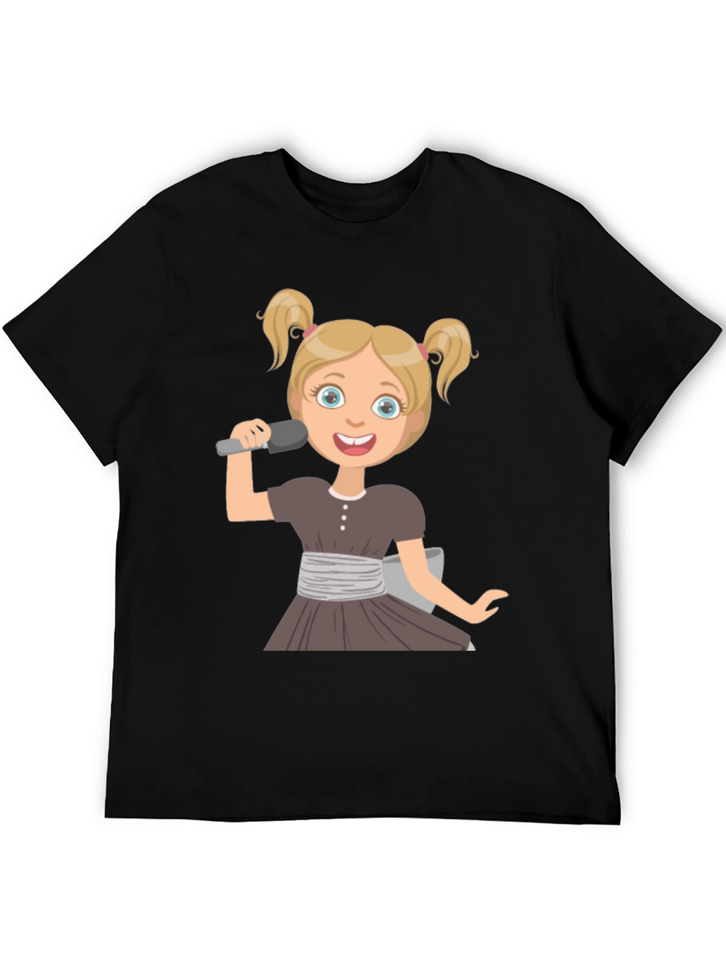 Girl Singer Graphic T-Shirt Black Tee