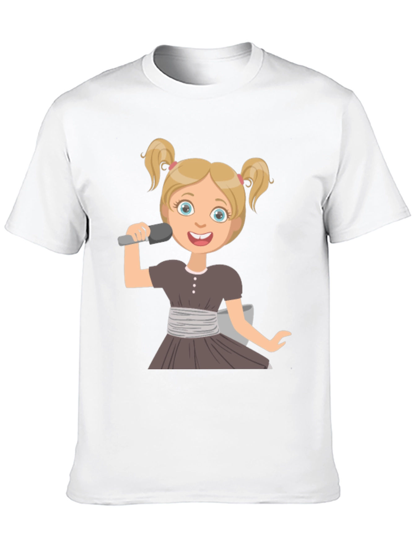 Girl Singer Graphic T-Shirt Black Tee