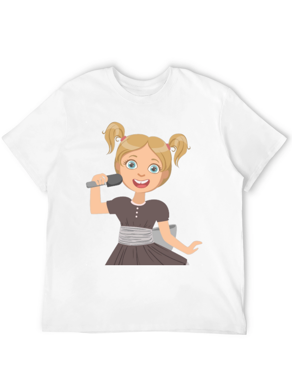 Girl Singer Graphic T-Shirt Black Tee