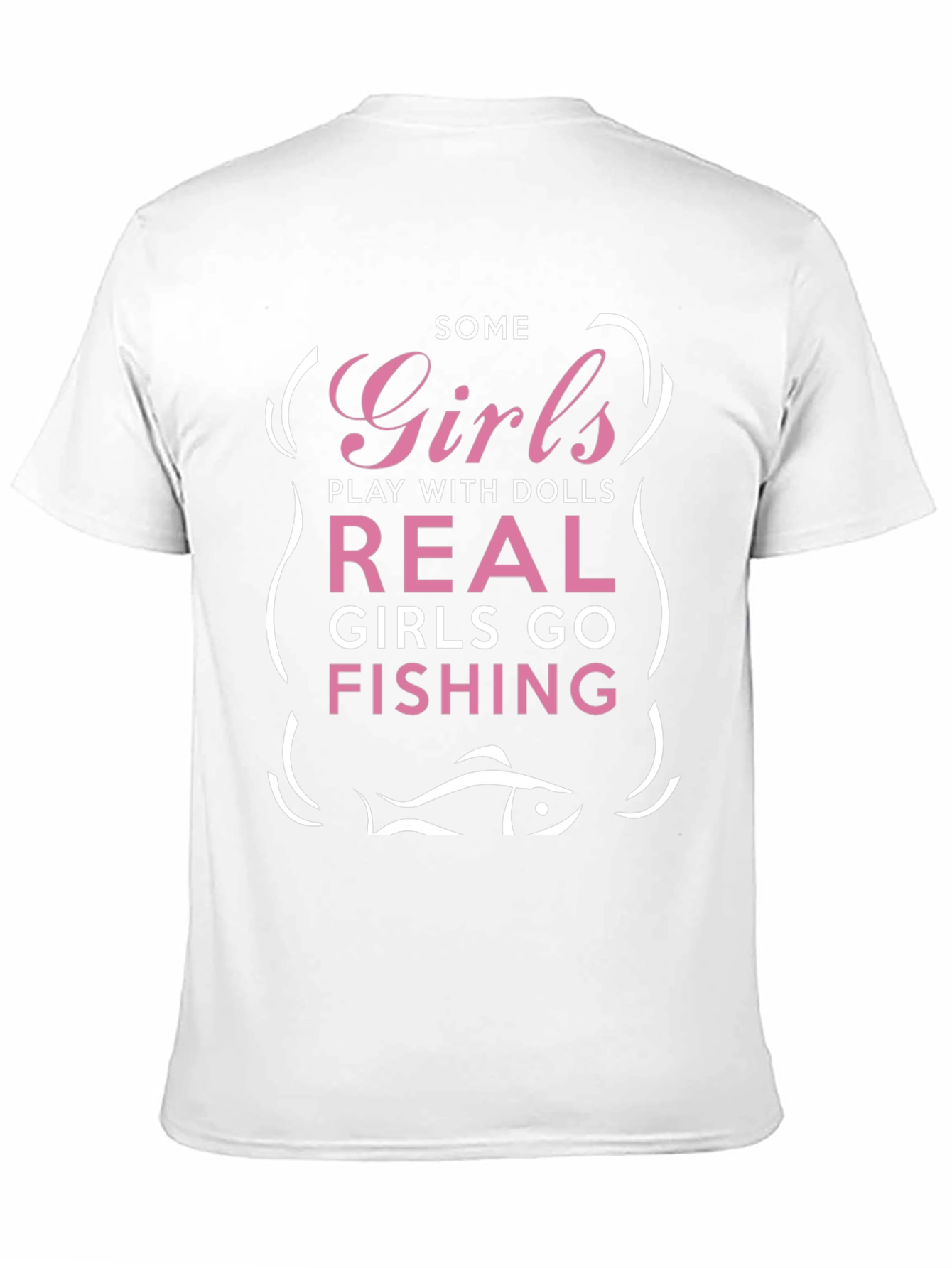 Girls Fishing Graphic Tee - Novelty T-Shirt