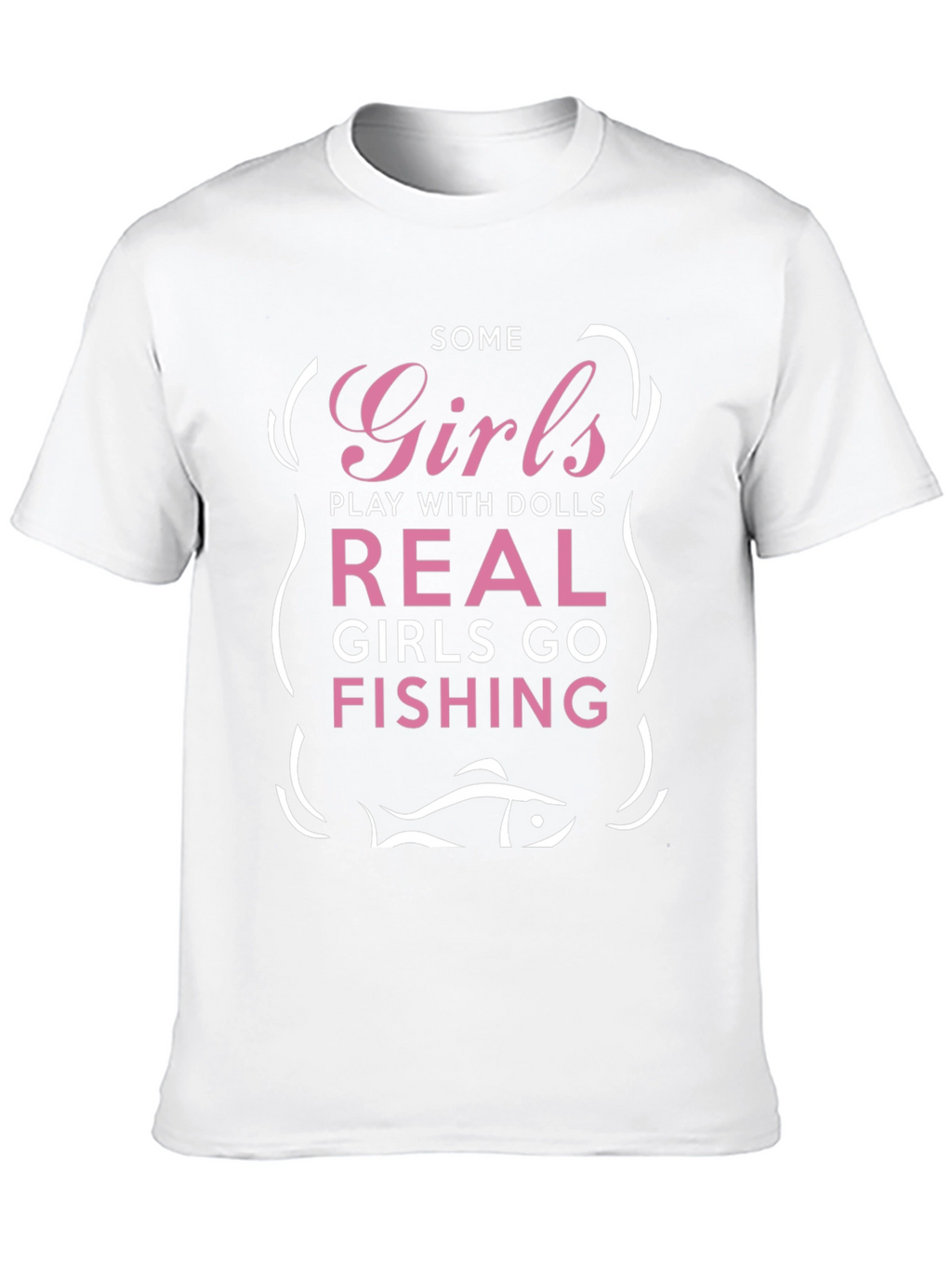 Girls Fishing Graphic Tee - Novelty T-Shirt