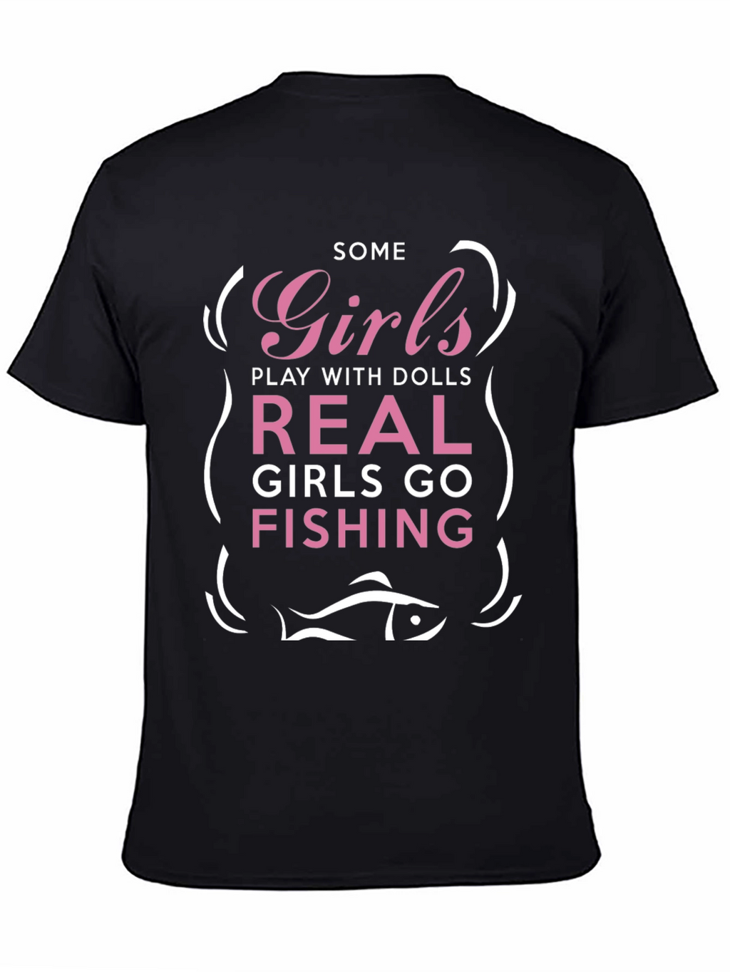 Girls Fishing Graphic Tee - Novelty T-Shirt