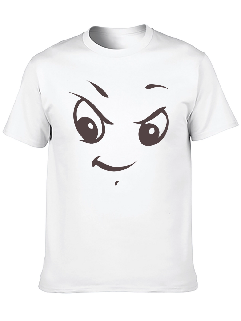 Mens Black T-Shirt with Evil Face Graphic Print