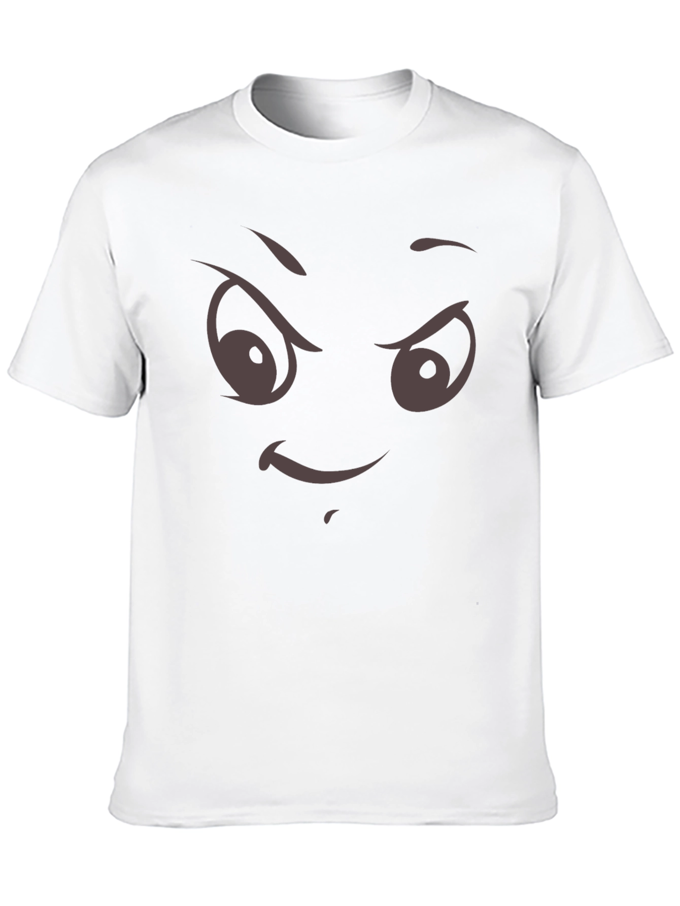 Mens Black T-Shirt with Evil Face Graphic Print