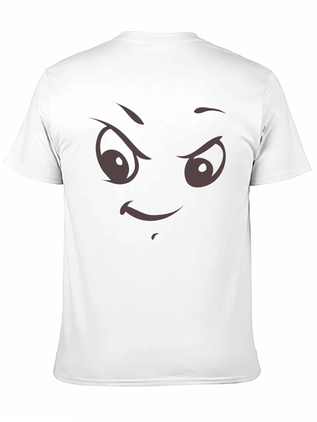 Mens Black T-Shirt with Evil Face Graphic Print