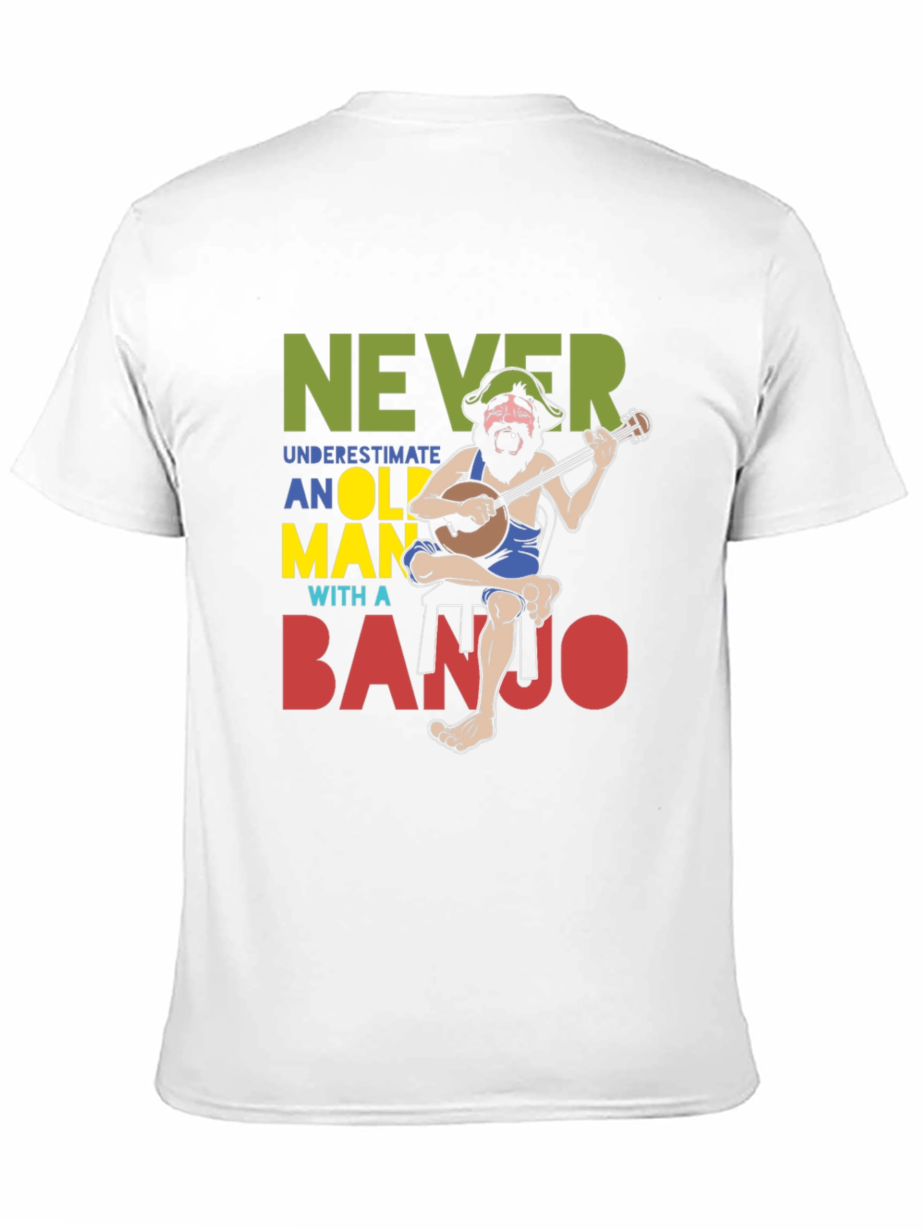 Never Underestimate Old Man Banjo T-Shirt
