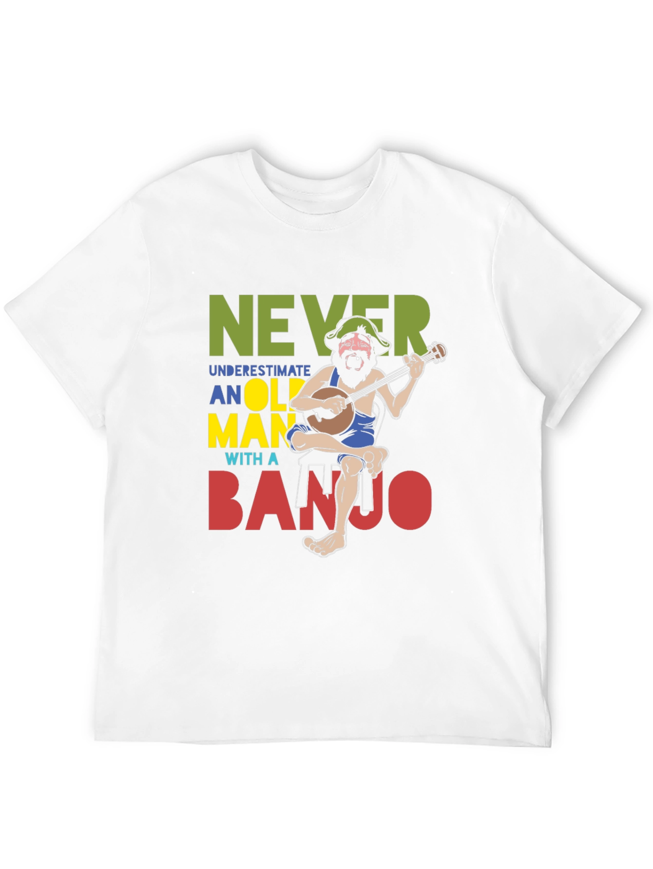 Never Underestimate Old Man Banjo T-Shirt