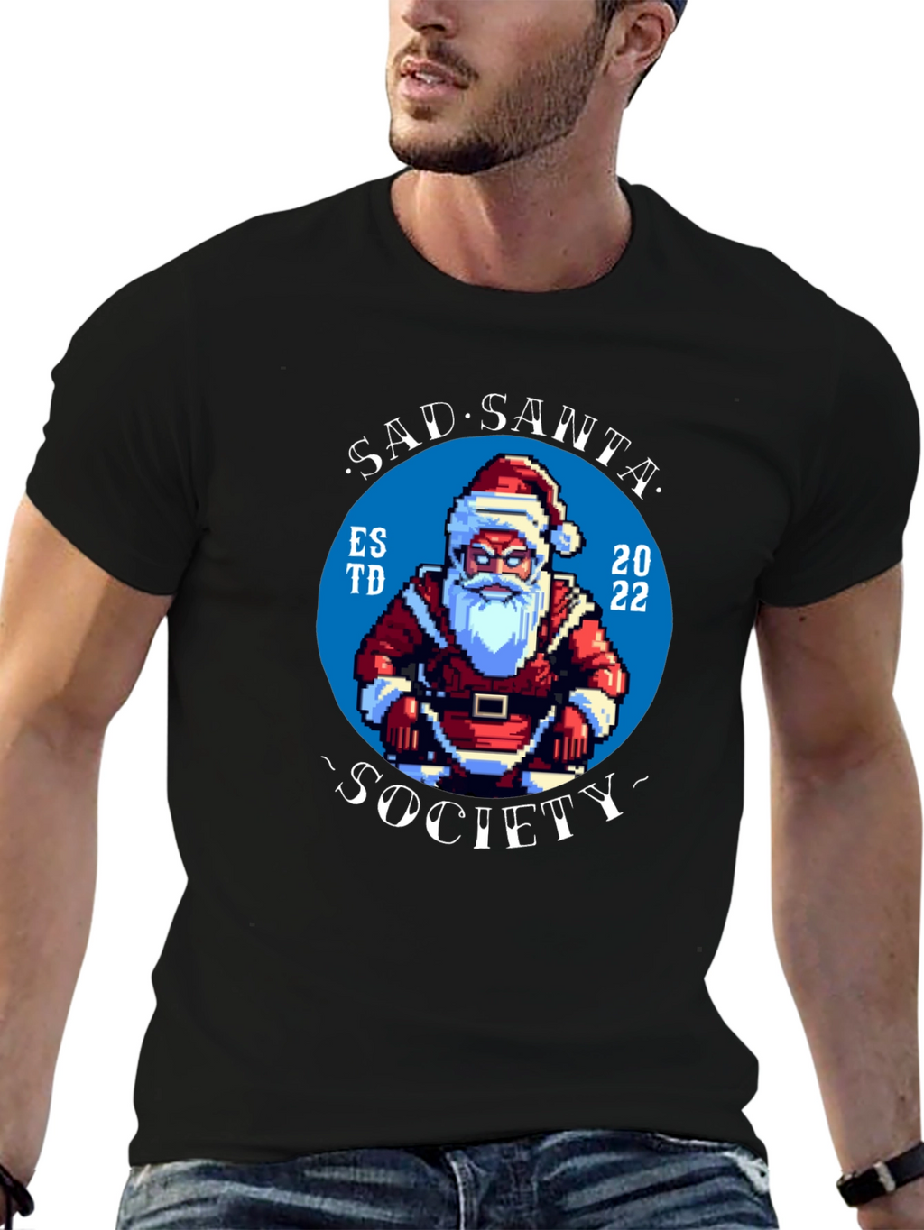 Sad Santa Society Black T-Shirt - Est. 2022