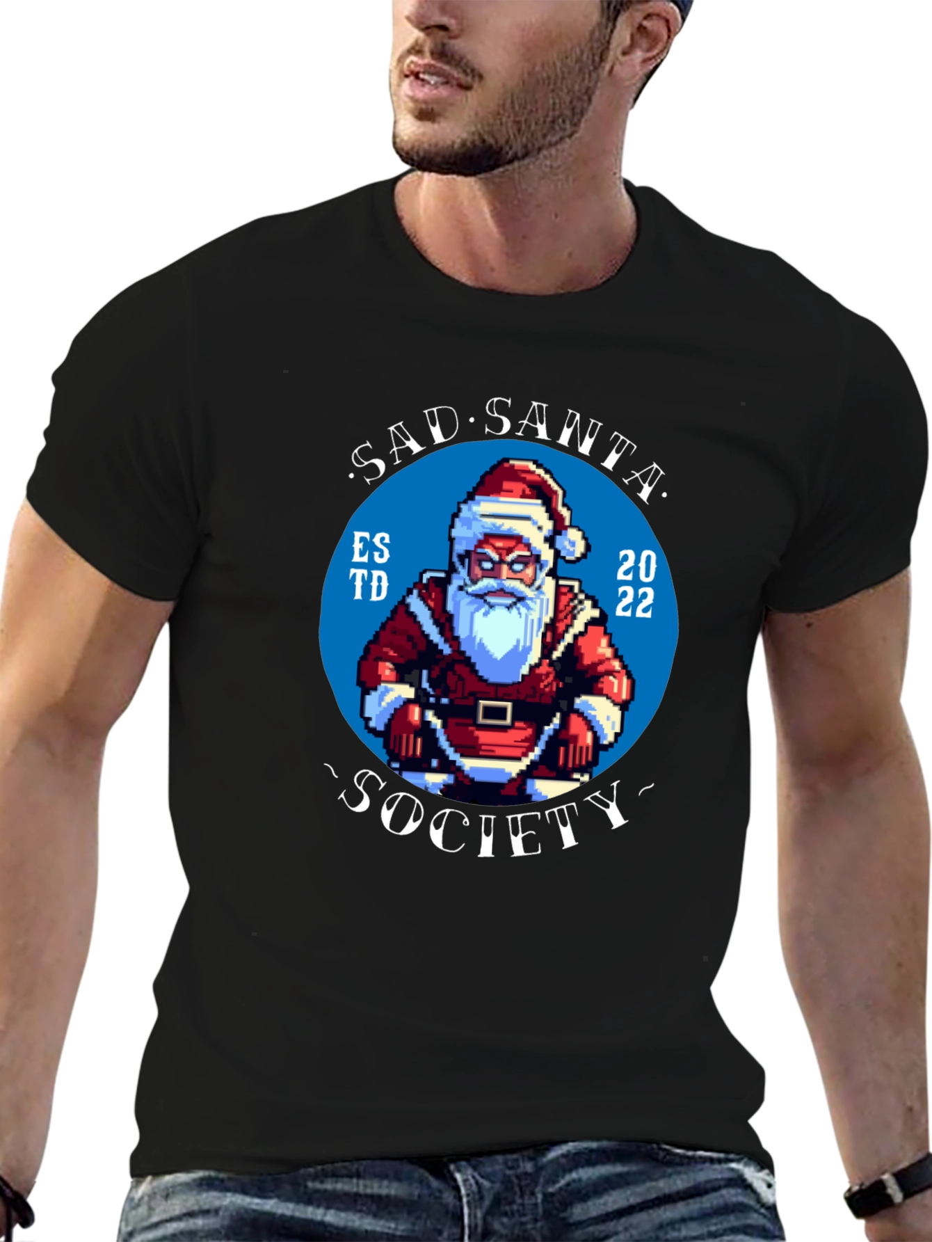 Sad Santa Society Black T-Shirt - Est. 2022
