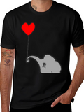 Elephant Heart Balloon T-Shirt - Cute Animal Tee