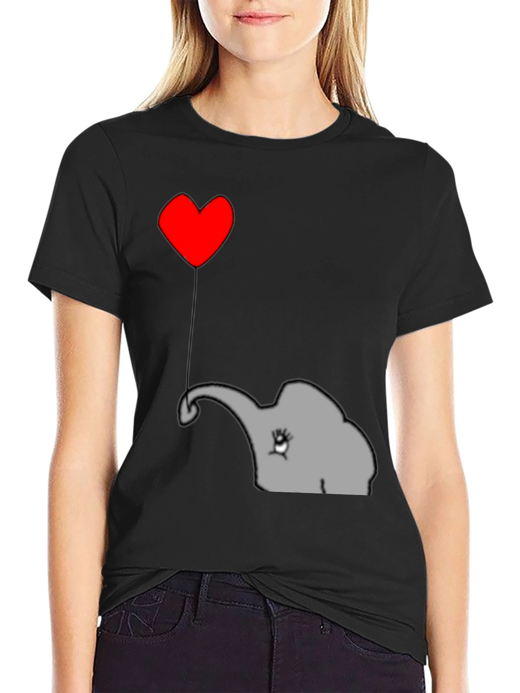 Elephant Heart Balloon T-Shirt - Cute Animal Tee