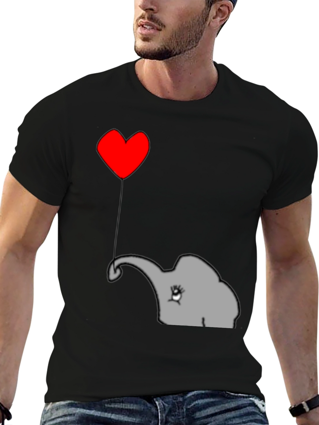 Elephant Heart Balloon T-Shirt - Cute Animal Tee