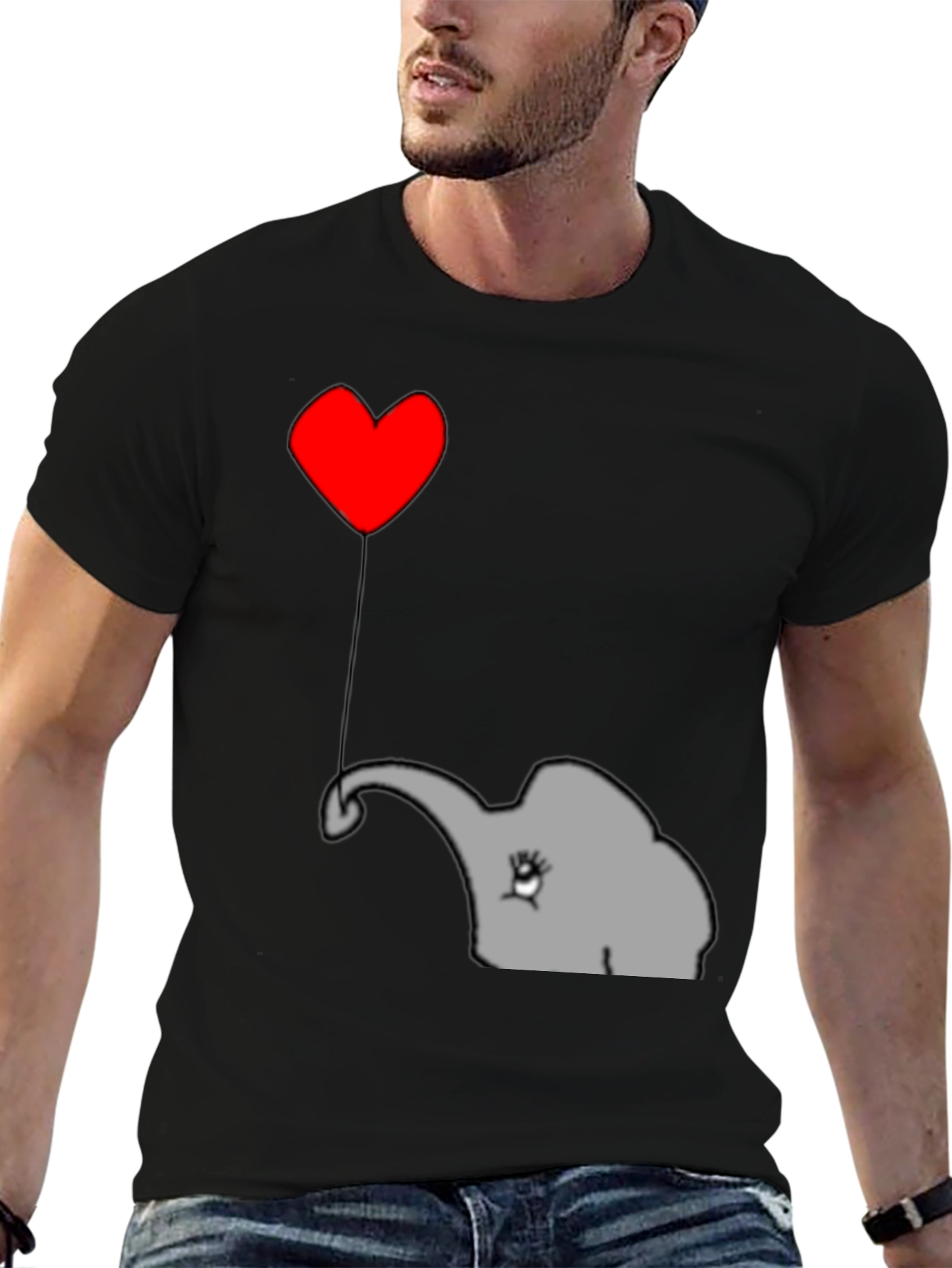 Elephant Heart Balloon T-Shirt - Cute Animal Tee