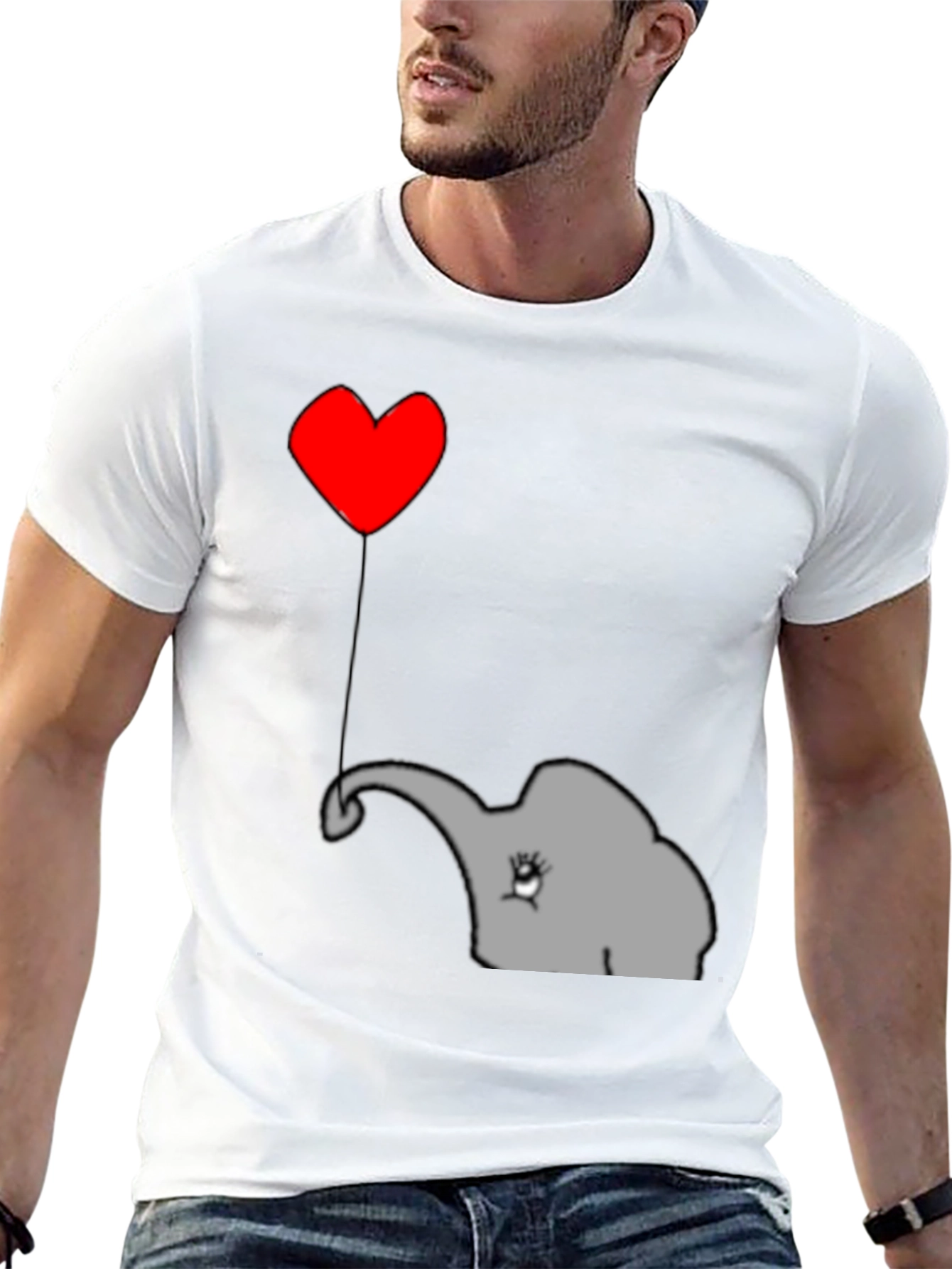 Elephant Heart Balloon T-Shirt - Cute Animal Tee