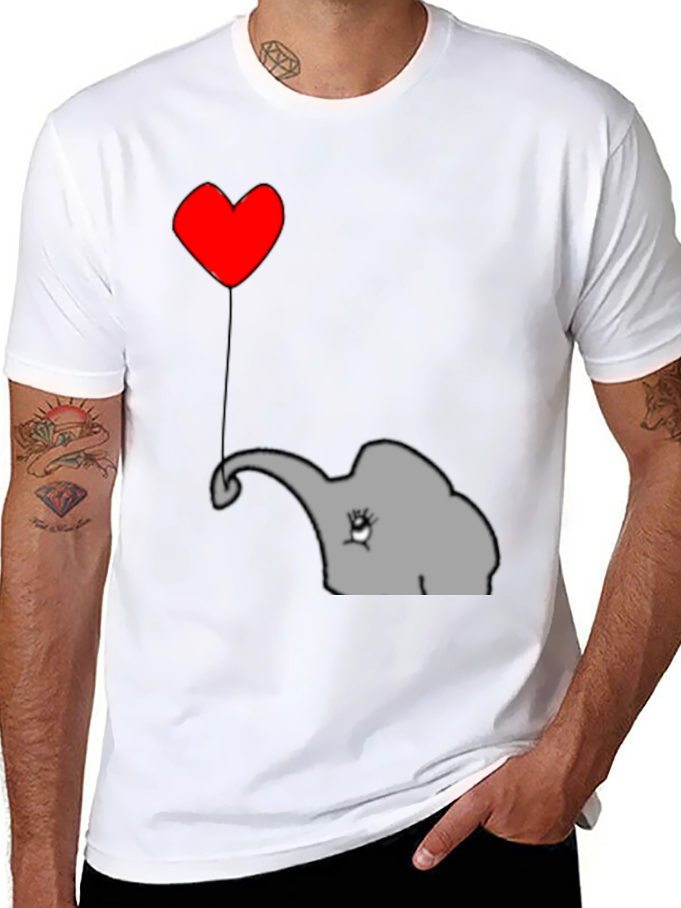 Elephant Heart Balloon T-Shirt - Cute Animal Tee